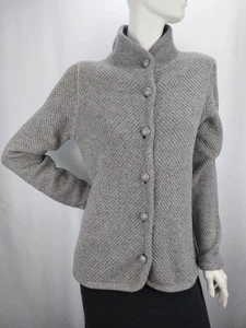 WALBUSCH Damen Strickjacke 100 % Merinowolle Grobstrick Melange Gr. 36 M/L Grau - Bild 1 von 13