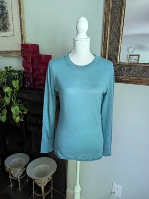 Doncaster Collection Women's S/M Light 100% Cashmere Crew Neck Sweater Aqua Blue - Image 1 of 4