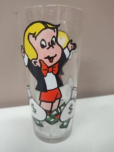 Vtg Richie Rich Pepsi Collector Series Harvey Cartoons Glass 1970s White Letters - Picture 1 of 7