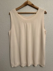 New Dressbarn Knit Top Cami Sleeveless Quiet Luxury Minimalist Layer Career 2X - Picture 1 of 4