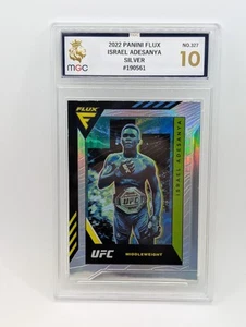 2022 Panini Chronicles UFC Flux Silver Israel Adesanya #327 Prizm MGC 10 - Picture 1 of 2