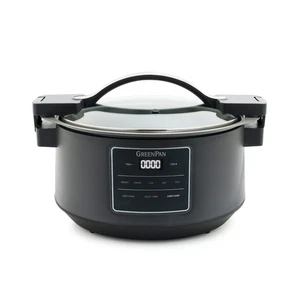 8 Quart Locking Lid Slow Cooker, Healthy Ceramic Nonstick, Graphite - Picture 1 of 12