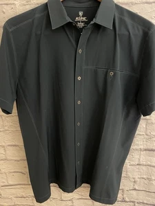 Camisa Kuhl Tufflex Para Hombre Grande Azul Teal Elastizada Manga Corta Abotonada Senderismo - Imagen 1 de 7