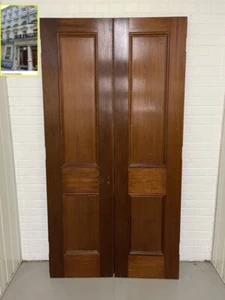 Reclaimed Large French Mahogany Wooden Double Doors Provenance Knightsbridge - Picture 1 of 22