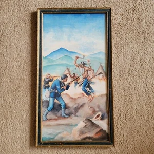 Maggiore Donald Dickson illustrazione originale pittura 1936 guerre indiane esercito USA - Foto 1 di 11