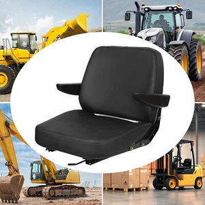 Adjustable Backrest Forklift Seat Black Tractor Seat For Tractors Bulldozers - Picture 1 of 11