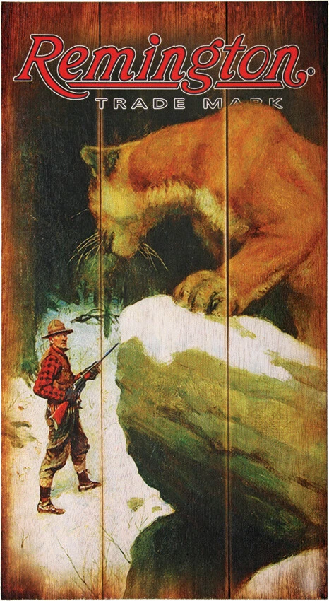 Remington Fair Game Cougar Wood Sign RESG009