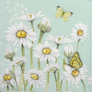 4 servilletas de papel individuales para decoupage y fiesta - verde margarita - Imagen 1 de 4
