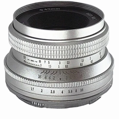 WesleyWSL 25mm F1.7 MF Aperture Lens for Canon EOSM/Fujifilm FX/Sony E /M43 Cam - Image 1 of 4