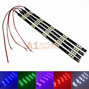 4x NEW Waterproof 30cm/12" LED Strips 15-SMD 5050 Interior Footwell Dash Light - Picture 1 of 8