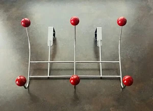 Vintage Türaufhänger Schalfzimmer Bad Garderobe 3 Haken Rot - Bild 1 von 7