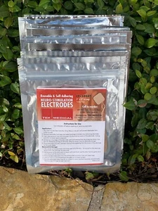12 PackReusable Self-Adhering Neuro Stimulation Electrodes EL5050T New Sealed - Picture 1 of 6