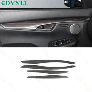 Cubierta de tira de panel de puerta interior de acero madera negra para Infiniti QX50 2019-23 4 PIEZAS - Imagen 1 de 8