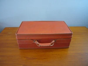 Hartmann Luggage Brown Belting Suitcase Box EC 21x12 British Tan Faux Leather - Picture 1 of 10
