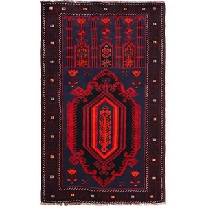 3x5 ft Afghan Geometric Hand Knotted Oriental Artisan Area Rug 147x91 cm -B17875 - Picture 1 of 7