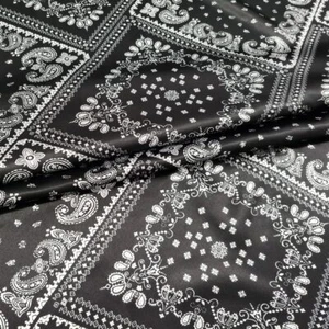 1 Yard Patchwork Paisley Print Satin Fabric Lining Scarf Material Soft Charmeuse - Picture 1 of 17