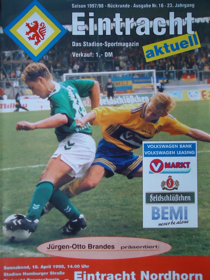 Programm 1997/98 Eintracht Braunschweig - Eintr. Nordhorn - Bild 1 von 1