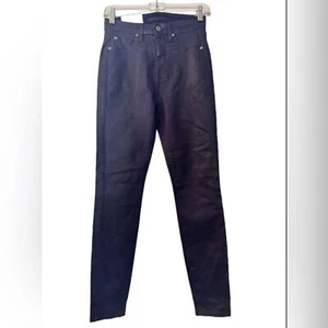 7 For all Man Kind High Waist Ankle Skinny in lila schwarz beschichtet Gr. 25 - Bild 1 von 16