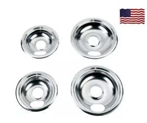 Juego de 4 cuencos reflectores de sartenes de goteo 6 y 8 Frigidaire cocina de hidromasaje gama cromada - Imagen 1 de 5