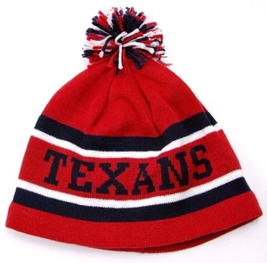 Houston Texans NFL Team Logo Uncuffed Pom Pom Winter Football Knit Hat/Beanie - Picture 1 of 3