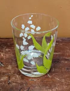 VTG 1970's Gloria Vanderbilt Hand Painted Lily Low Ball Glass Signed : Multiples - Picture 1 of 10