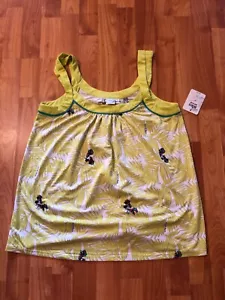 NWT Minnie Mouse All-Over Print Green Floral Tank Top Women's Size Medium - Picture 1 of 6