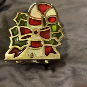 Vintage Stained Glass Candy Cane Tea light/Votive Candle Holder. - Picture 1 of 6