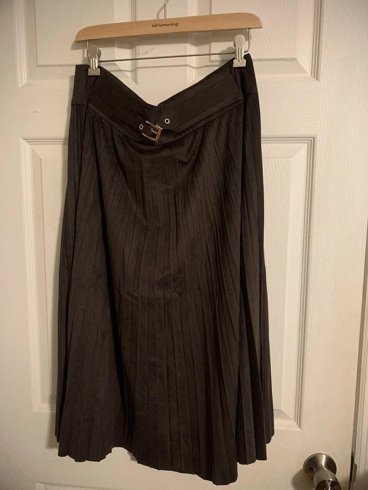 ¡¡¡NUEVO CON ETIQUETAS!!! Falda de gamuza sintética Soft Surroundings Lavina grande marrón oscuro Foto 1 de 4