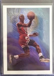 1990-91 NBA Hoops Michael Jordan #358 Chicago Bulls Team Checklist Art Card - Picture 1 of 2