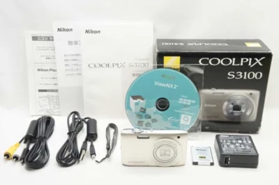 Nikon COOLPIX S3100 Silver 14.0MP 5x Zoom Compact Digital Camera From Japan Used - Image 1 of 4