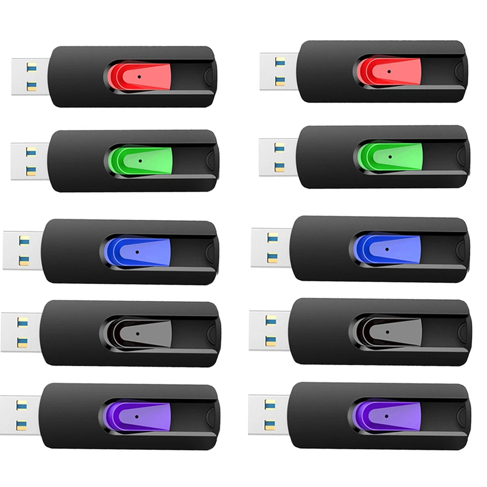 Paquete de 5/10 unidades flash USB2.0 2G/4G/8G/16G/32G/64G unidad de memoria de pulgar Foto 1 de 4