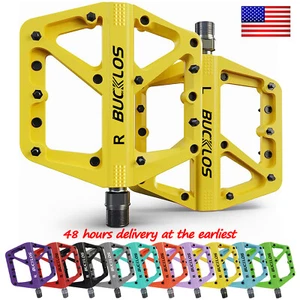 MTB PEDALS BIKE FLAT SEALED BEARING NYLON BICYCLE ROAD PLATFORM WIDEN PEDALS US - Picture 1 of 60