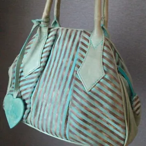 Borsa donna Vivienne Westwood multicolore pelle bordo righe ottima - Foto 1 di 10