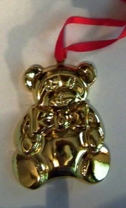 CHRISTMAS ORNAMENT - GOLD 3" TEDDY BEAR HOLIDAY TREE ORNAMENT - NEW IN BOX - Picture 1 of 1