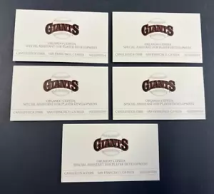 5 Lot: Vintage 80s San Francisco Giants Orlando Cepeda Business Cards OLD LOGO! - Imagen 1 de 6