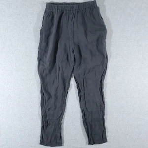 Flax Jeanne Engelhart Linen Pants Womens Medium Gray Lagenlook Tapered - Picture 1 of 9