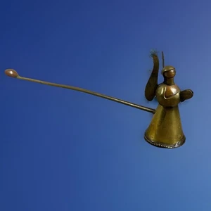 Vintage Brass Praying Angel Candle Snuffer Winged Figurine 8.5” Long Religious - Picture 1 of 13