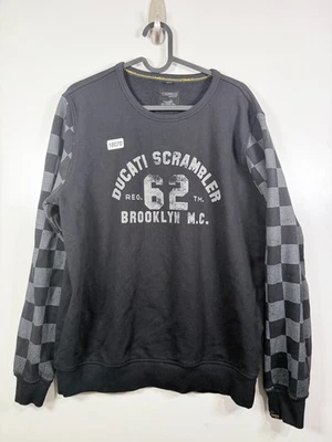 Sudadera Ducati Scrambler Para Hombres Brooklyn Café Checkerboard Negra Talla M 22x27 Foto 1 de 4