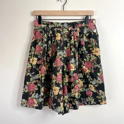 Pantalones Cortos Vintage Años 90 Dark Academia Floral Cottagecore Para Mujer M Hada Romántico Y2K Foto 1 de 4
