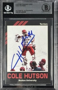 Cole Hutson Signed Custom Card BU Capitols USA World Juniors BAS Autograph Card - Picture 1 of 2