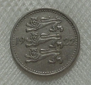 1922 ESTONIA 3 MARKA COIN HIGH GRADE - Picture 1 of 2