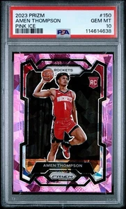 2023 Panini Prizm Pink Ice Prizm Amen Thompson #150 Rookie Card Rockets PSA 10 - Bild 1 von 3