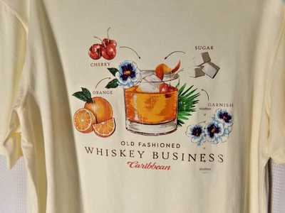 Camiseta CARIBE LT Alta Amarilla Cóctel Tema Hawaiano En La Espalda Nueva Con Etiquetas Foto 1 de 3