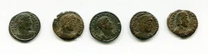 Lot of 5 Actual Cleaned Roman coins from Late Roman Empire between 300-400 AD - Picture 1 of 4