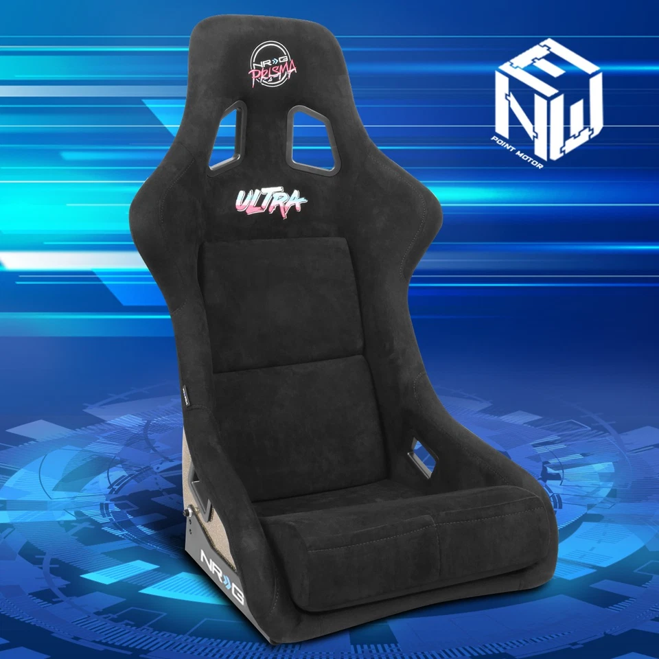 NRG FRP-304BK-ULTRA Prisma X Large Size FRP Fixed Back Racing Bucket Seat Black - Image 1 of 4