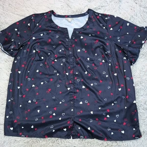 Catherines Shirt Womens 2X Blue Top Button Up Casual Comfort Smooth Lightweight - Picture 1 of 8