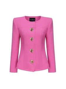 Blazer NANA JACQUELINE Lisette NUOVO donna giacca lana taglia media $580 rosa - Foto 1 di 10