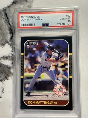 Donruss #52 Don Mattingly Yankees 1987 PSA 10 Foto 1 de 2