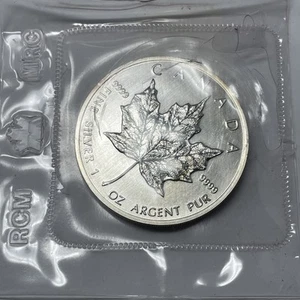 1989 Canada 1oz .9999 Silver Maple Leaf In Original Thermatron (cracked) C-1999 - Picture 1 of 3