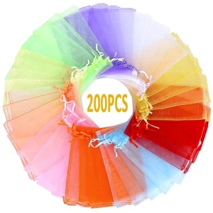 200PCS Sheer Organza Gift Bags Wedding Favor Bags with Drawstring, 4x6 Inch J... - Picture 1 of 6